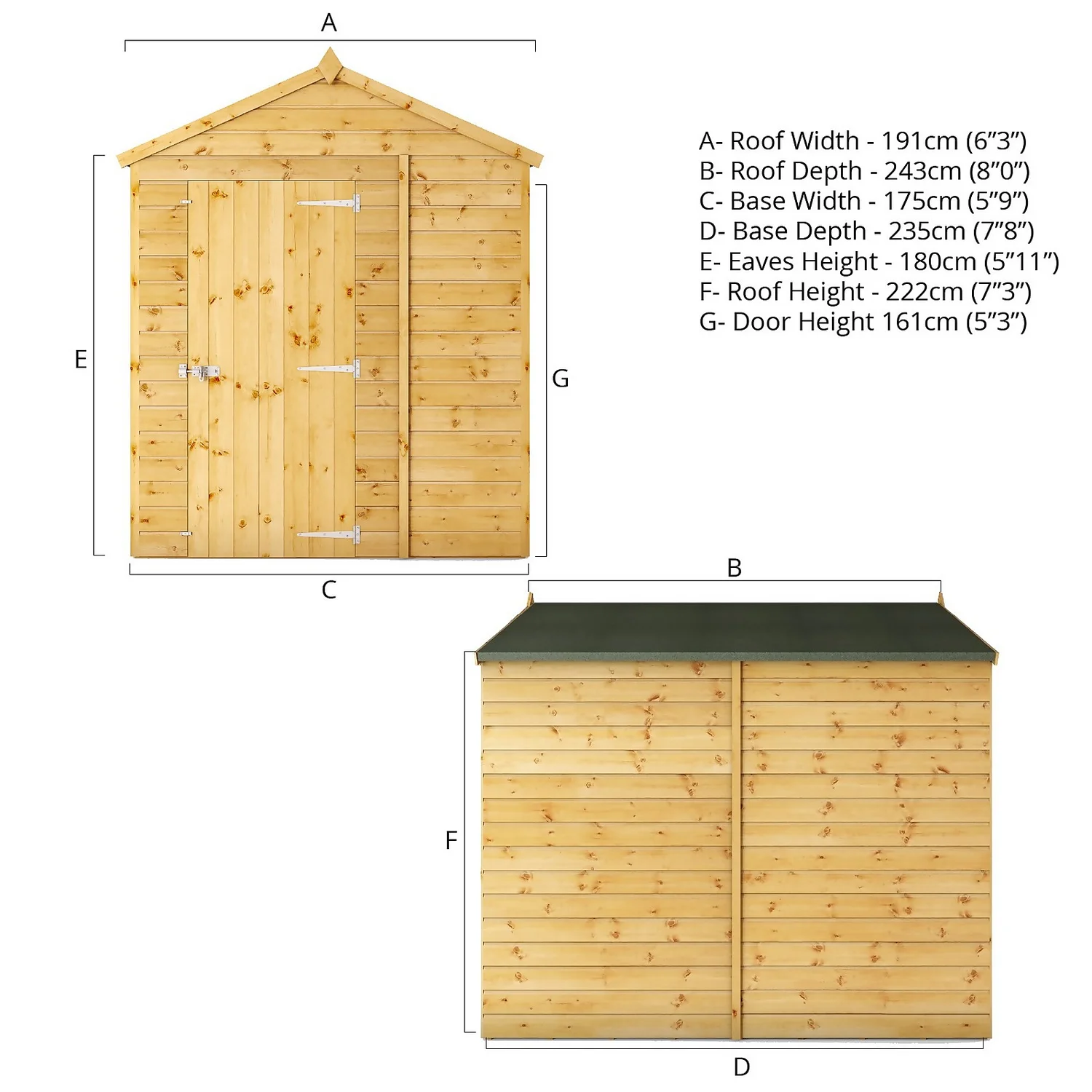 Mercia 8ft X 6ft Premium Windowless Shiplap Apex Shed - Including Installation 6 Mercia 8ft X 6ft Premium Windowless Shiplap Apex Shed - Including Installation - Image 6