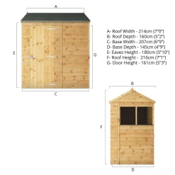 Mercia 7ft X 5ft Premium Shiplap Reverse Apex Shed -Garden Haven Shop 13555778 1504949338419162