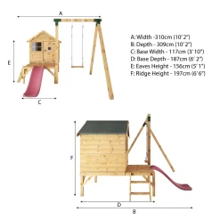 Mercia 4ft X 4ft Snug Wooden Playhouse With Tower -Garden Haven Shop 13555804 1515027846245938