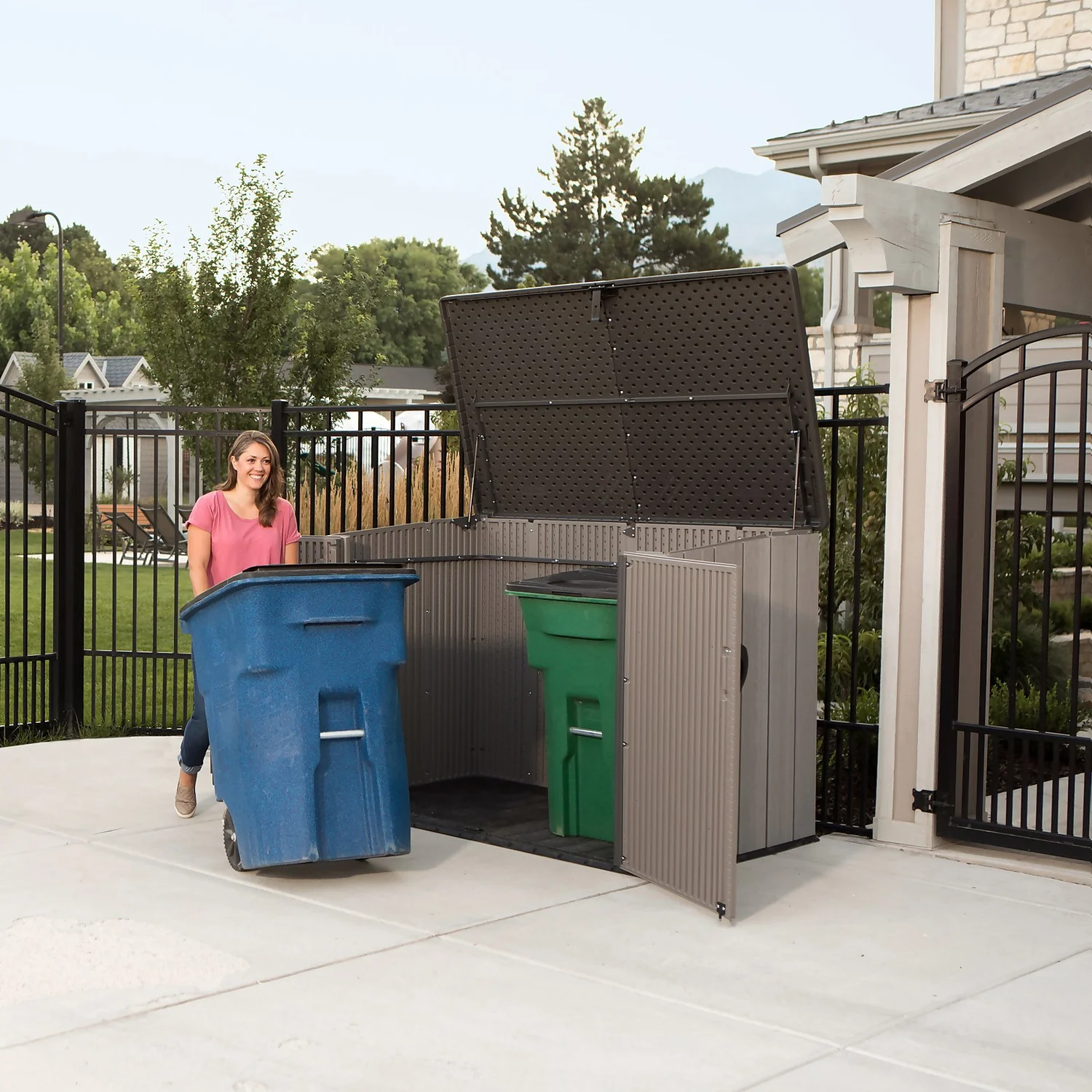 Lifetime Horizontal Plastic Outdoor Storage Shed 2 Lifetime Horizontal Plastic Outdoor Storage Shed - Image 2