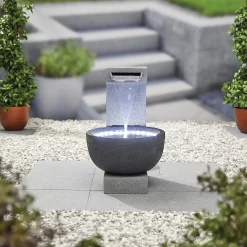 Stylish Fountain Solitary Pour Water Feature With LEDs 6 Stylish Fountain Solitary Pour Water Feature With LEDs -Garden Haven Shop 13846046 4544962028419153