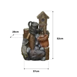 Stylish Fountain Country Garden Pour Water Feature With LEDs 5 Stylish Fountain Country Garden Pour Water Feature With LEDs -Garden Haven Shop 13846052 1774965399317535