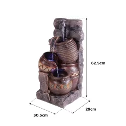 Stylish Fountain Pouring Pot Wall Water Feature With LEDs -Garden Haven Shop 13846054 7094962027750150