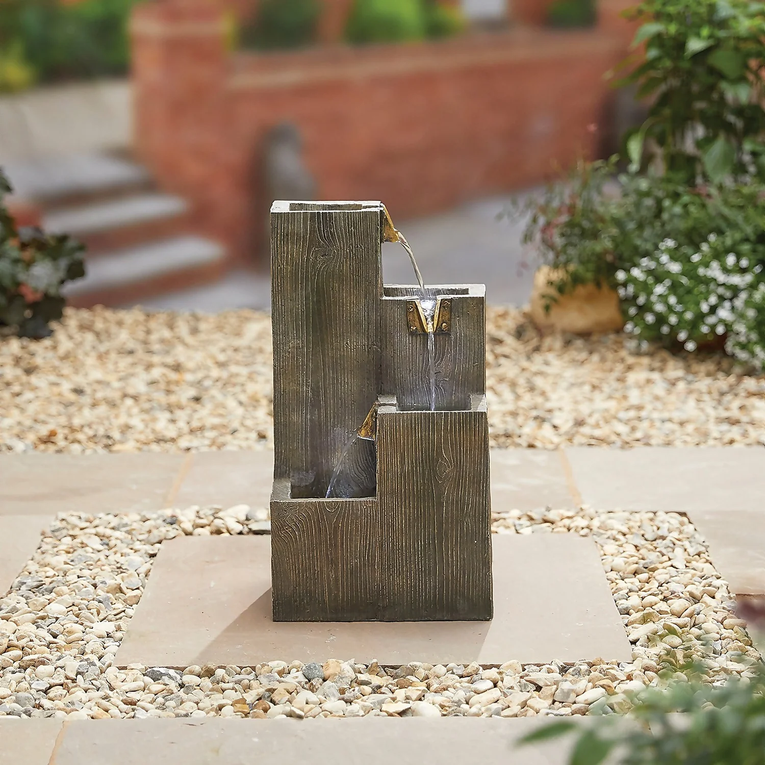 Stylish Fountain Coastal Sleepers Water Feature With LEDs 2 Stylish Fountain Coastal Sleepers Water Feature With LEDs - Image 2