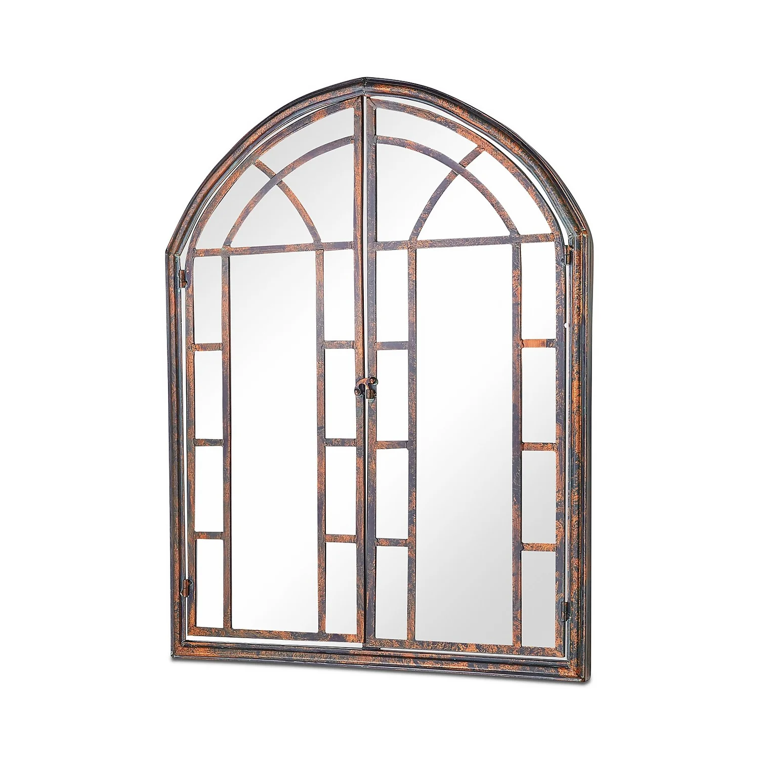 MirrorOutlet Metal Arched Decorative Window Opening Garden Mirror - 78x61cm 1 MirrorOutlet Metal Arched Decorative Window Opening Garden Mirror - 78x61cm