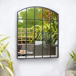 Black Industrial Arch Garden Mirror -Garden Haven Shop 13965926 2135001706502310