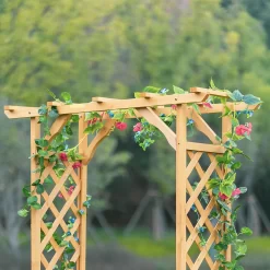 Homebase Wooden Garden Arched Trellis With Planters 11 Homebase Wooden Garden Arched Trellis With Planters -Garden Haven Shop 13967032 6315014369254225