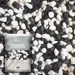 Stylish Stone Noughts & Crosses Decorative Pebbles Midi Bag