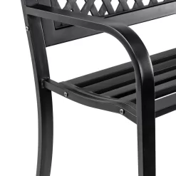 Black Steel Garden Bench 9 Black Steel Garden Bench -Garden Haven Shop 14005779 5405018249740746