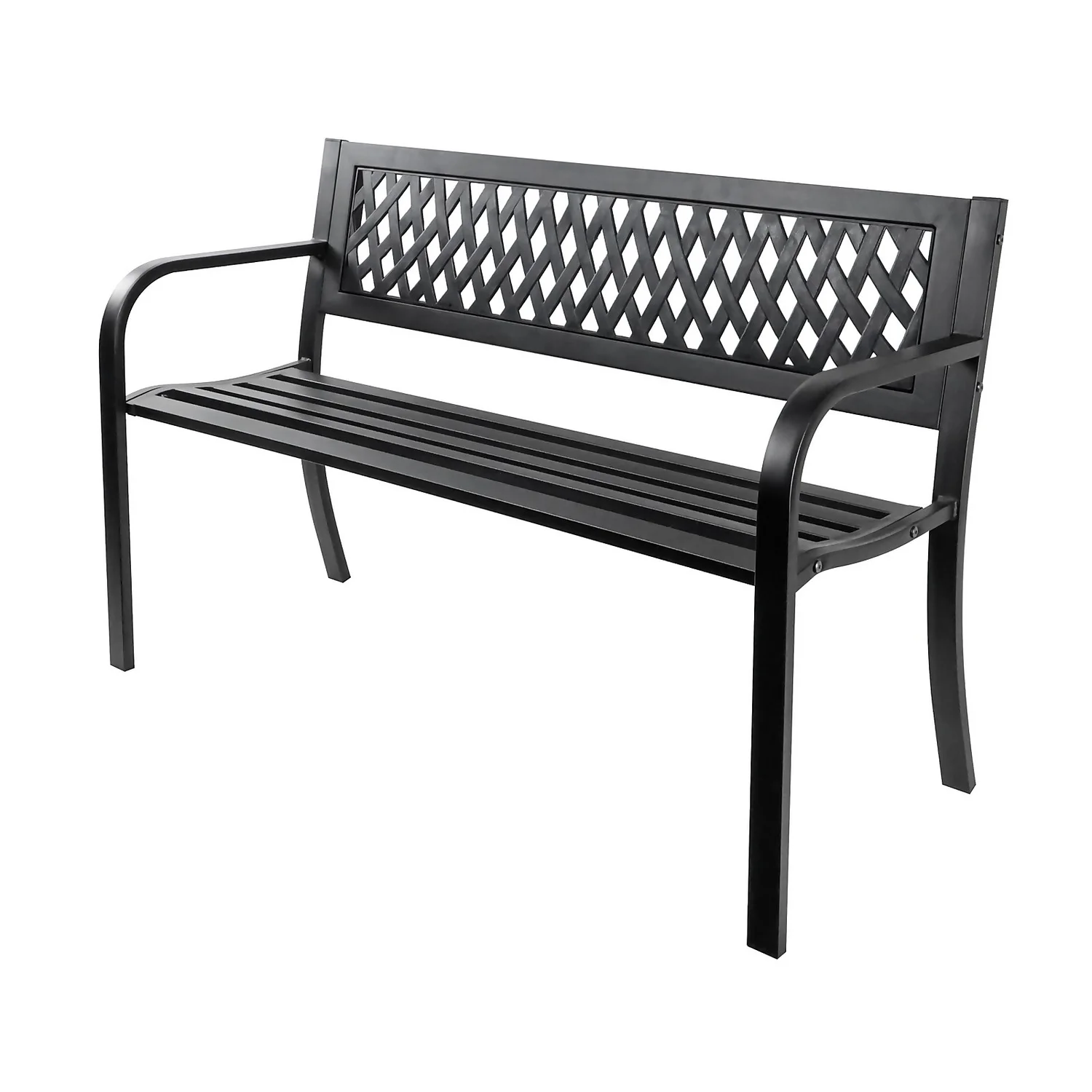 Black Steel Garden Bench 3 Black Steel Garden Bench - Image 3