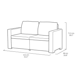 Keter California 4 Seater Outdoor Garden Furniture Lounge Set - Graphite With Grey Cushions -Garden Haven Shop 14539591 5435041801860615
