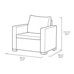 Keter California 2 Seater Outdoor Balcony Deluxe Garden Furniture Set - Graphite With Grey Cushions -Garden Haven Shop 14539592 1535041802417805