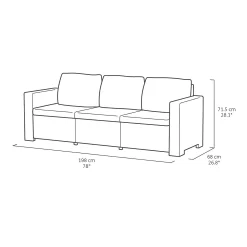 Keter California 4 Seater Outdoor Garden Furniture Chaise Lounge Set - Graphite With Grey Cushions -Garden Haven Shop 14539596 2085041801875174